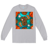 Moon Dust baseball leopard uniform and hotdog with gemstone seamless pattern Long Sleeve Tee - BundleAndBundleShop