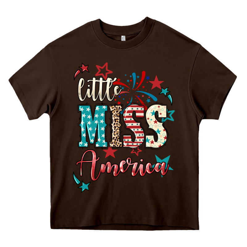 Little Miss America 4th Of July Heavy Core Tee by HowdyJamesFarm | Teevron