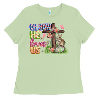 Matcha Oh how he loves us Easter Day Ladies Tee - CowGirlArtShop