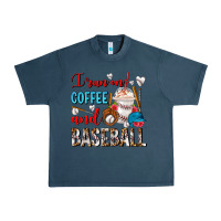Midnight Navy I Run On Coffee And Baseball Frappe Urban Heavy Tee - FaDigitalArtStudio
