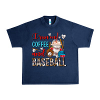 Navy I Run On Coffee And Baseball Frappe Urban Heavy Tee - FaDigitalArtStudio