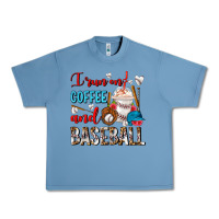 Pebble Blue I Run On Coffee And Baseball Frappe Urban Heavy Tee - FaDigitalArtStudio