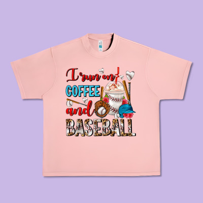 I Run On Coffee And Baseball Frappe Urban Heavy Tee Designed By Fadigitalartstudio