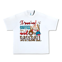 White I Run On Coffee And Baseball Frappe Urban Heavy Tee - FaDigitalArtStudio