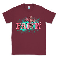 Burgundy faith breast cancer Classic Tee - CowGirlArtShop
