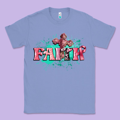 Faith Breast Cancer Classic Tee Designed By Cowgirlartshop