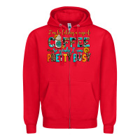 Red i am holding a cup of coffee so yeah iam pretty bu Zipper Hoodie - AdoDesignShop
