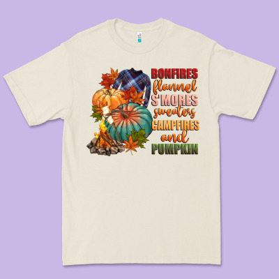 Bonfires Flannels Smores Campfires And Pu Premium Tee Designed By Cowgirlartshop