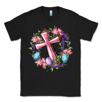 Black Cross With Floral Wreath And Easter Eggs Classic Tee - RanaPortraitStore