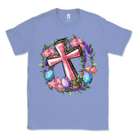 Colony Blue Cross With Floral Wreath And Easter Eggs Classic Tee - RanaPortraitStore