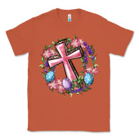 Copper Cross With Floral Wreath And Easter Eggs Classic Tee - RanaPortraitStore