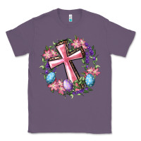 Lavender Cross With Floral Wreath And Easter Eggs Classic Tee - RanaPortraitStore