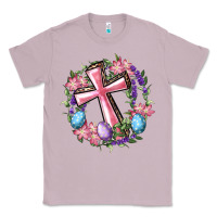 Lilac Cross With Floral Wreath And Easter Eggs Classic Tee - RanaPortraitStore