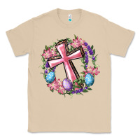 Mushroom Cross With Floral Wreath And Easter Eggs Classic Tee - RanaPortraitStore