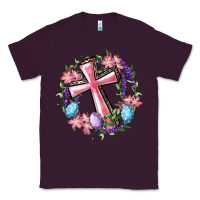 Plum Cross With Floral Wreath And Easter Eggs Classic Tee - RanaPortraitStore