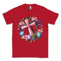 Red Cross With Floral Wreath And Easter Eggs Classic Tee - RanaPortraitStore