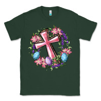Sports Green Cross With Floral Wreath And Easter Eggs Classic Tee - RanaPortraitStore