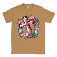 Toasted Coconut Cross With Floral Wreath And Easter Eggs Classic Tee - RanaPortraitStore