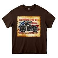 Chocolate Brown old indians never die Heavy Core Tee - TumblerDesignByShophia