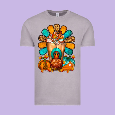 Thanksgiving Cold Drink Frappe Vintage Tee Designed By Fadigitalartstudio