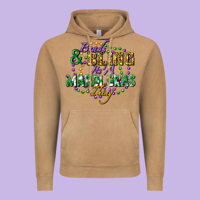 Heads And Bling It's' A Mardi Gras Thing Vintage Hoodie Designed By Fadigitalartstudio