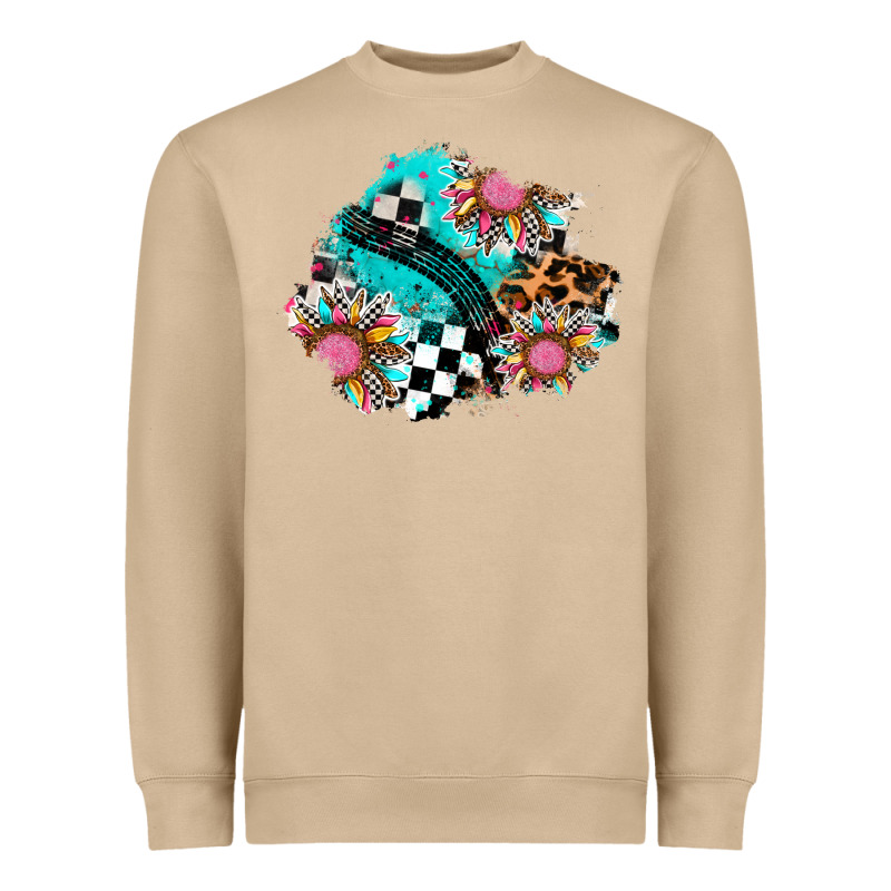 Race Sunflower Patches Heavyweight Sweatshirt by AdoDesignShop | Teevron