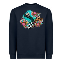 Navy race sunflower patches Heavyweight Sweatshirt - AdoDesignShop