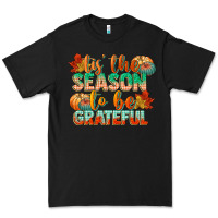 Black tis the season to be grateful Premium Tee - CowGirlArtShop