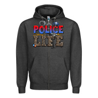 Charcoal Heather police life Zipper Hoodie - AdoDesignShop