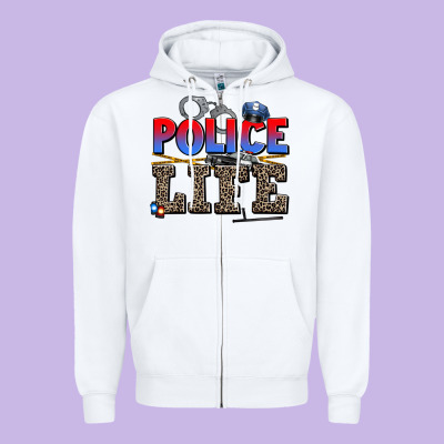 Police Life Zipper Hoodie Designed By Adodesignshop