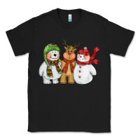 Christmas Polar Bear Reindeer And Snowman Classic Tee | Teevron