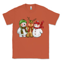 Copper christmas polar bear reindeer and snowman Classic Tee - CowGirlArtShop