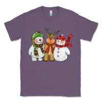 Lavender christmas polar bear reindeer and snowman Classic Tee - CowGirlArtShop