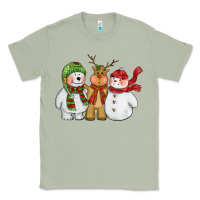 Matcha christmas polar bear reindeer and snowman Classic Tee - CowGirlArtShop