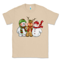 Mushroom christmas polar bear reindeer and snowman Classic Tee - CowGirlArtShop
