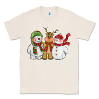 Natural christmas polar bear reindeer and snowman Classic Tee - CowGirlArtShop