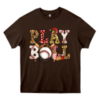 Chocolate Brown baseball play ball Heavy Core Tee - Jasminsmagicworld