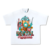 White Dental Assistant Dentist Frappe Urban Heavy Tee - FaDigitalArtStudio