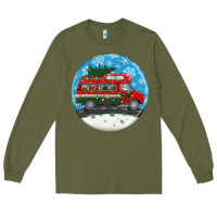 Army Green santa claus with retro van  christmas ornament Long Sleeve Tee - BundleAndBundleShop