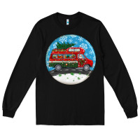 Black santa claus with retro van  christmas ornament Long Sleeve Tee - BundleAndBundleShop