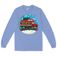 Colony Blue santa claus with retro van  christmas ornament Long Sleeve Tee - BundleAndBundleShop