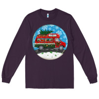 Santa Claus With Retro Van  Christmas Ornament Long Sleeve Tee | Teevron