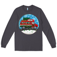 Smoke santa claus with retro van  christmas ornament Long Sleeve Tee - BundleAndBundleShop
