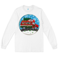 White santa claus with retro van  christmas ornament Long Sleeve Tee - BundleAndBundleShop
