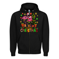 Black flamingo merry christmas Zipper Hoodie - AdoDesignShop