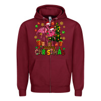 Burgundy flamingo merry christmas Zipper Hoodie - AdoDesignShop