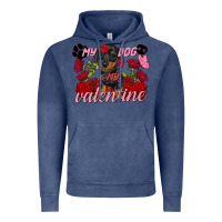 Vintage Denim my dog is my valentine valentine's day Vintage Hoodie - FaDigitalArtStudio