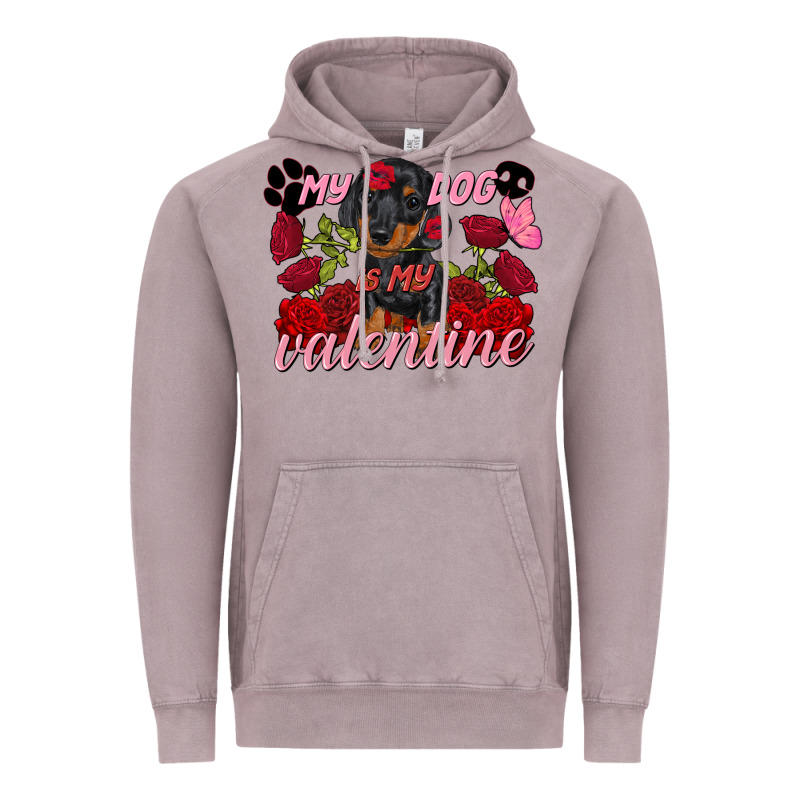 My Dog Is My Valentine Valentine's Day Vintage Hoodie by FaDigitalArtStudio | Teevron