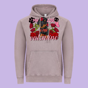 My Dog Is My Valentine Valentine's Day Vintage Hoodie Designed By Fadigitalartstudio