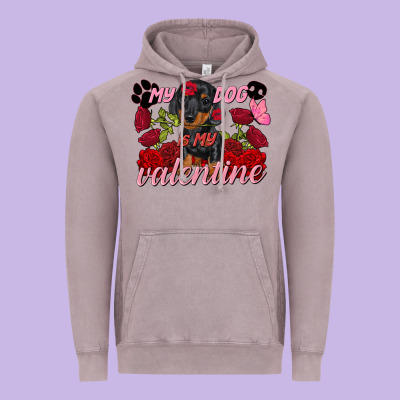 My Dog Is My Valentine Valentine's Day Vintage Hoodie Designed By Fadigitalartstudio